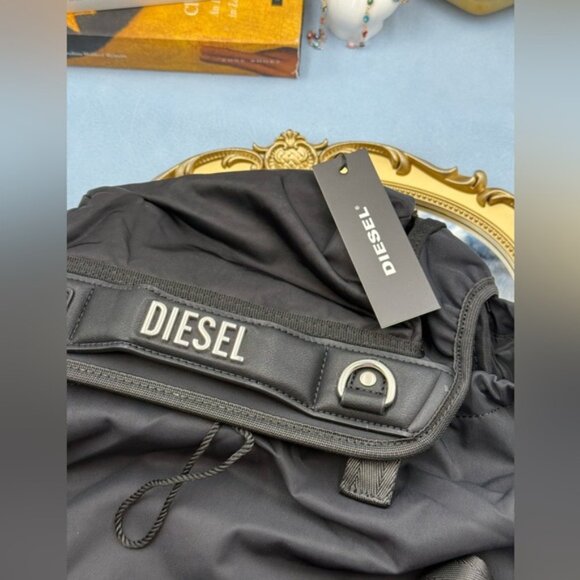 🆕 DIESEL 🧿 NWT Logos L-Large Backpack, Black Recycled Nylon - Picture 15 of 15